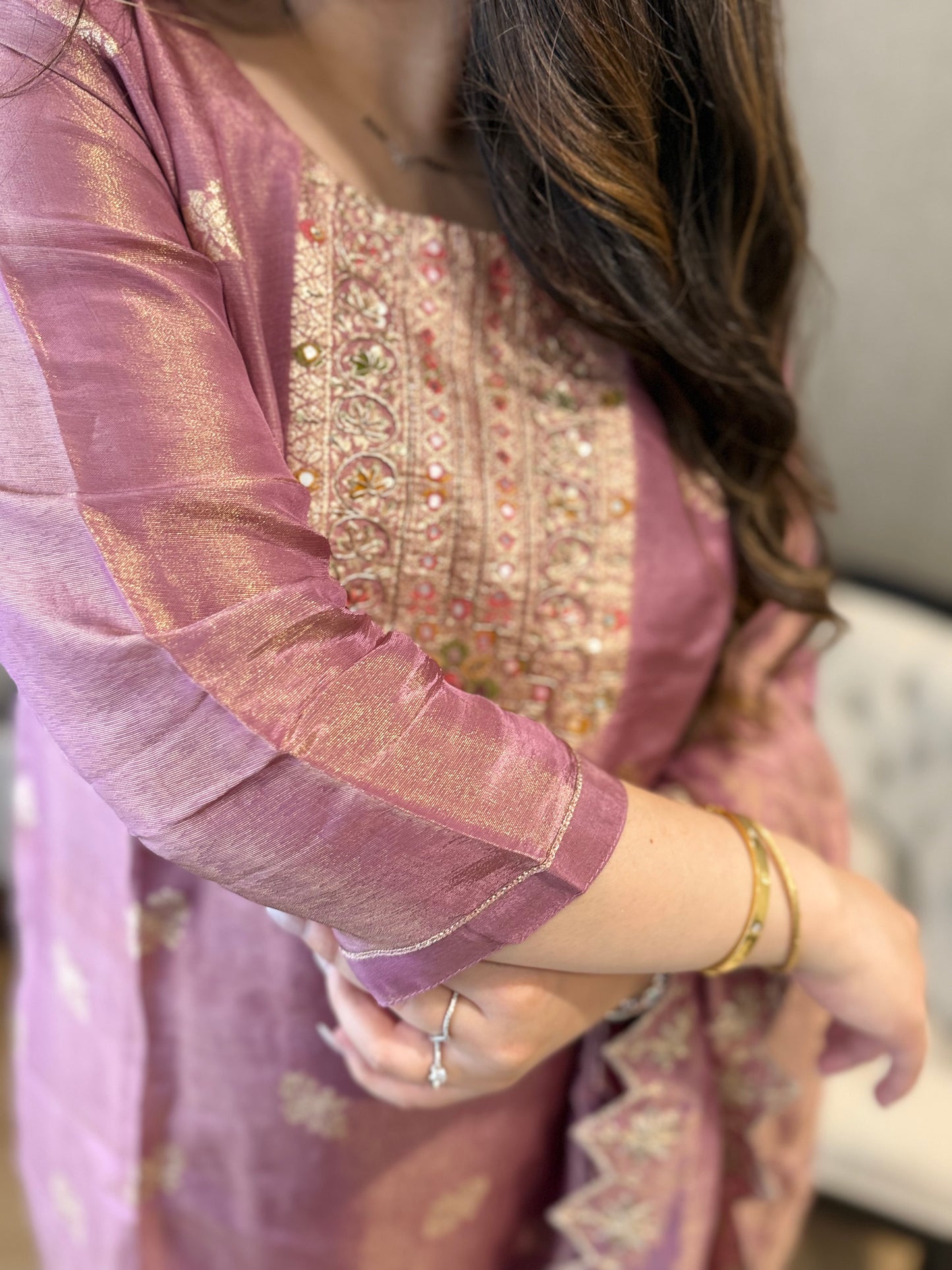 Onion Pink Banarsi Suit