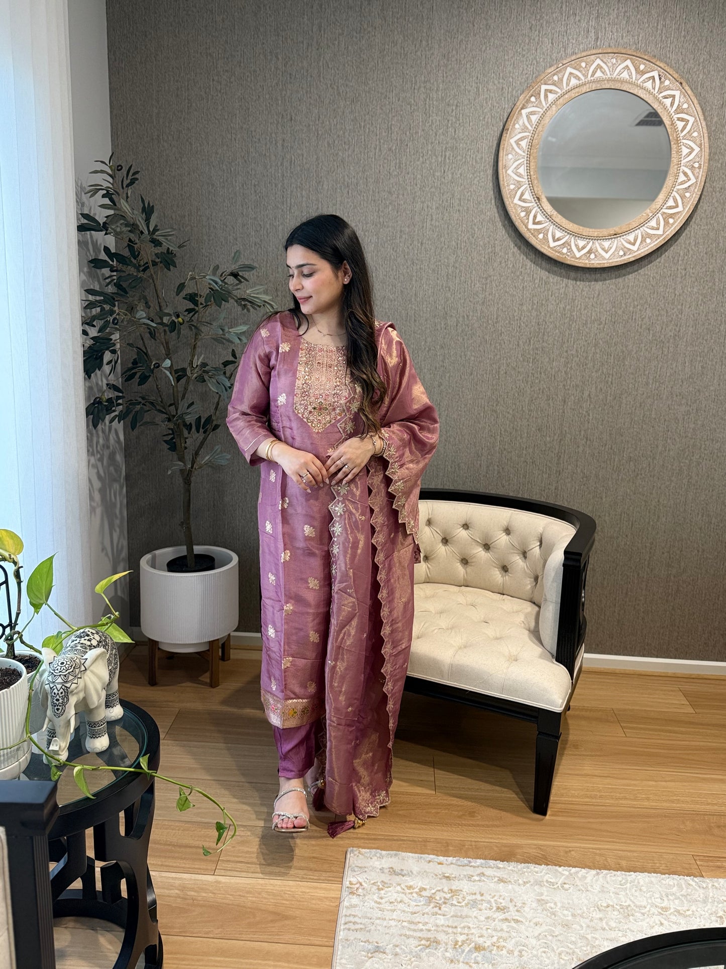 Onion Pink Banarsi Suit