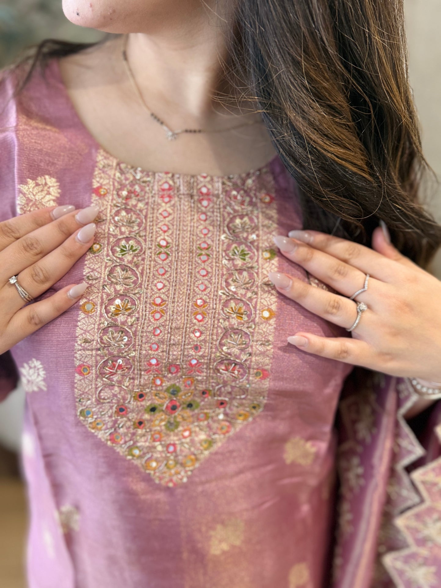 Onion Pink Banarsi Suit