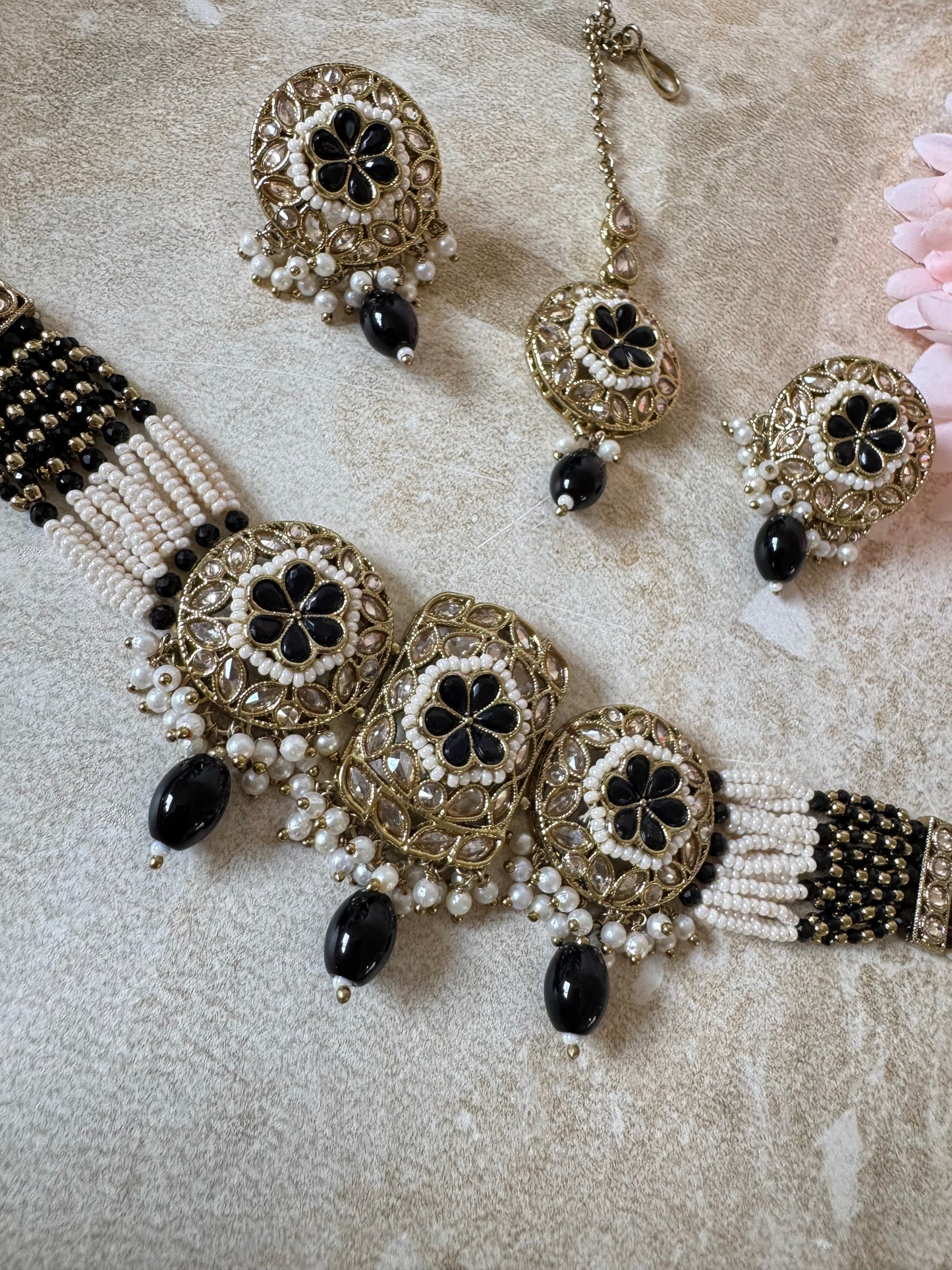 Amira Choker Set (Black)