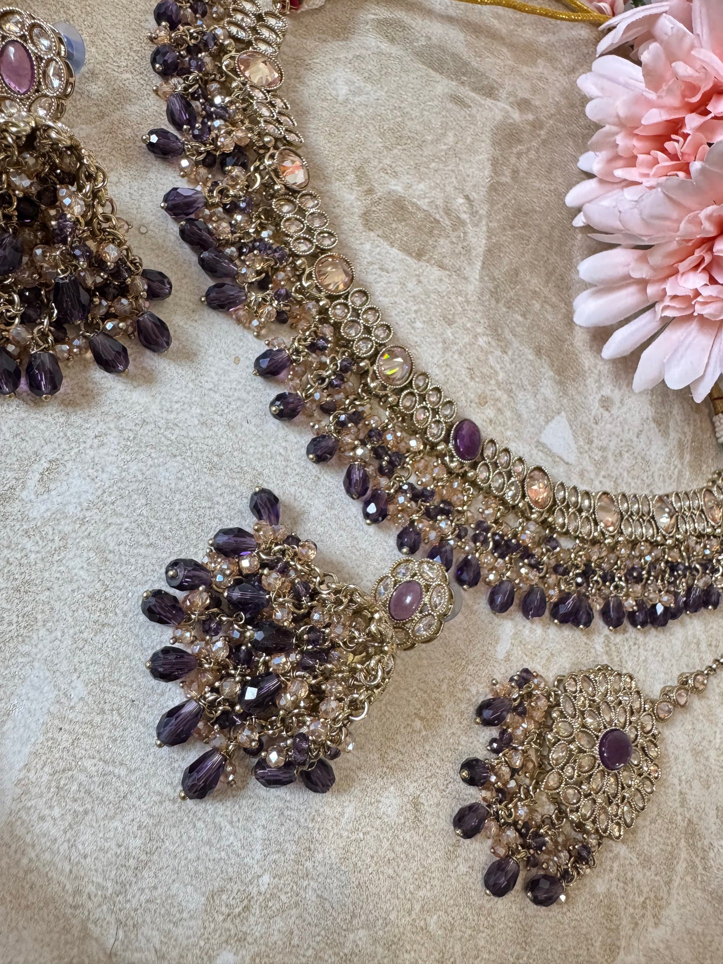 Hasrat Polki Necklace (Purple)