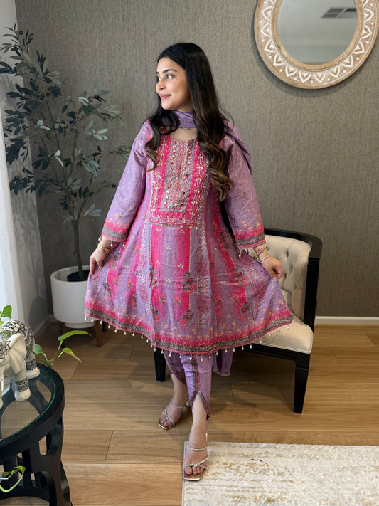 Pink Muslin Suit