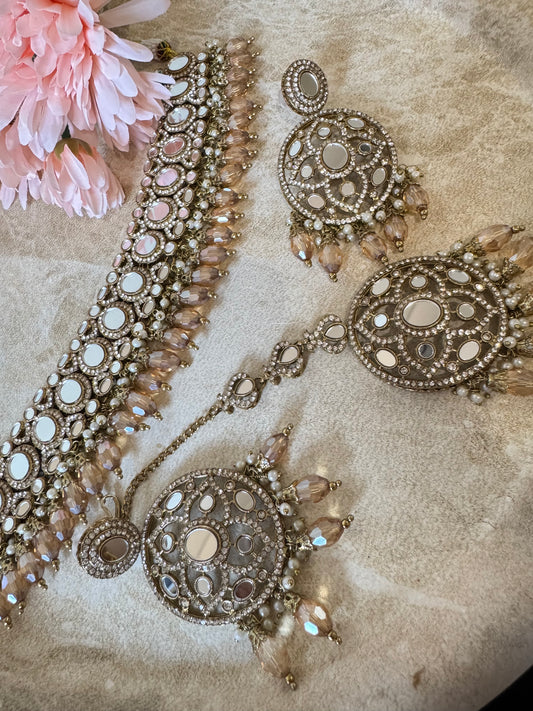 Sheesha Choker Set (Champagne Gold)