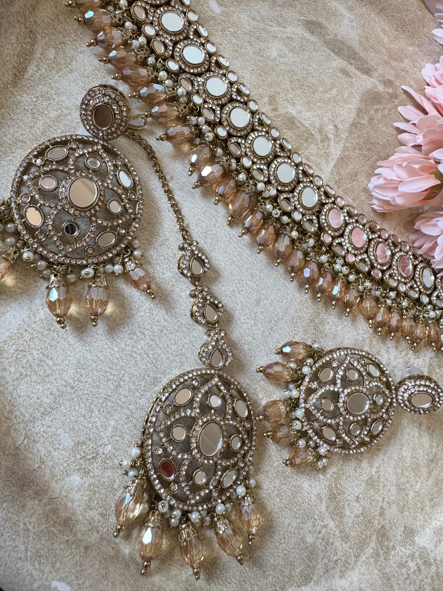 Sheesha Choker Set (Champagne Gold)