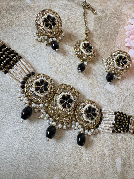 Amira Choker Set (Black)