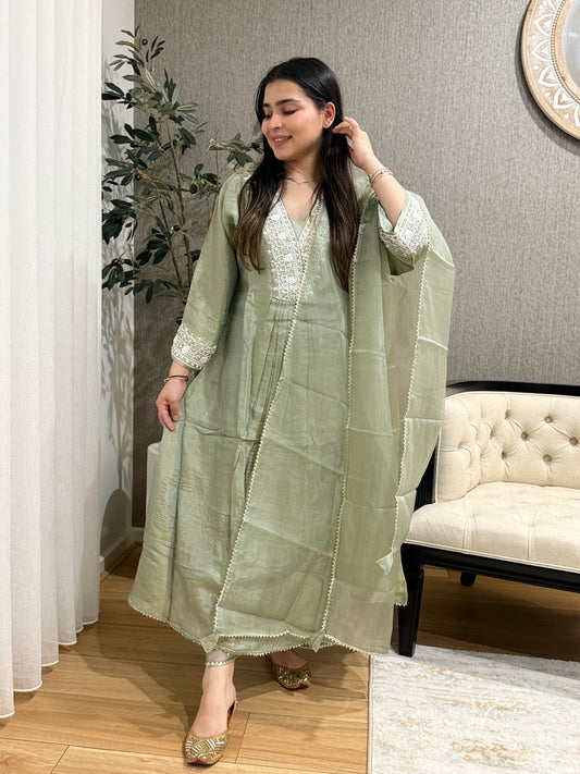 Light Grey Tissue Anarkali